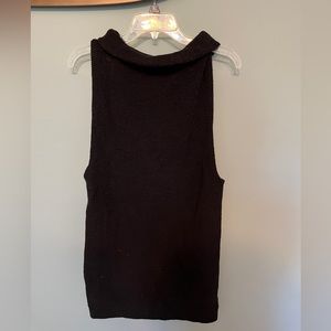Free People black ribbed knit sleeveless dress with cowl neck